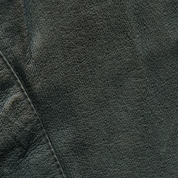 Textura de couro preto, costura — Fotografia de Stock