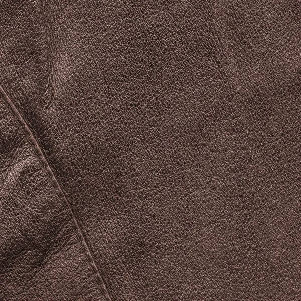 Texture in pelle marrone, cucitura — Foto Stock