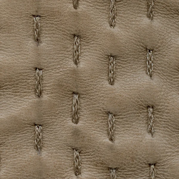 Texture cuir marron ornée de points de suture — Photo