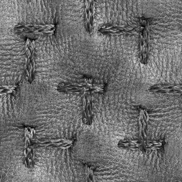 Textura de couro cinza detalhada alta decorada com pontos — Fotografia de Stock