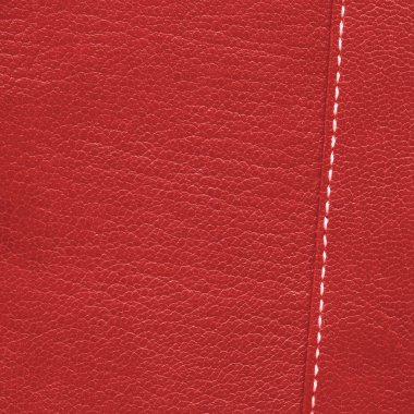 kırmızı deri doku arka plan olarak, dikiş  