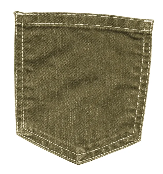 Ταμπάκο-χρώμα τζιν πίσω τσέπη που απομονώνονται σε λευκό — Φωτογραφία Αρχείου
