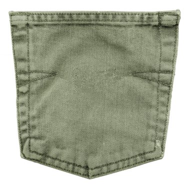 Yeşil pantolon cebinde