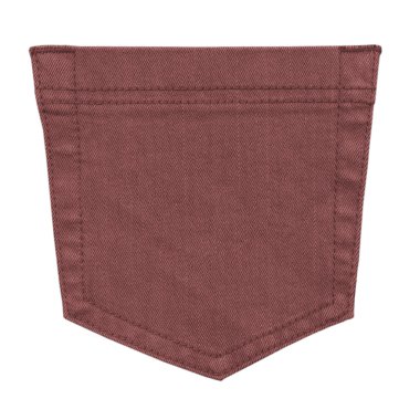 kırmızı-kahverengi pantolon cebinde