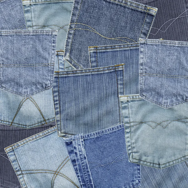 Background of jeans pockets — Stock Photo, Image