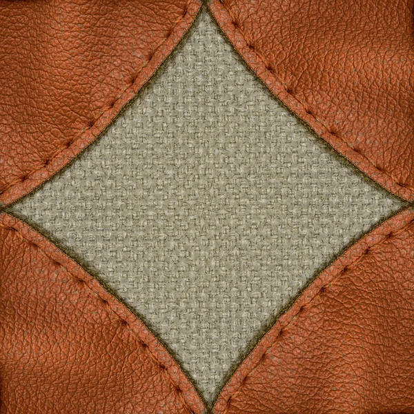 Bi-color textile and leather — Stock Photo, Image