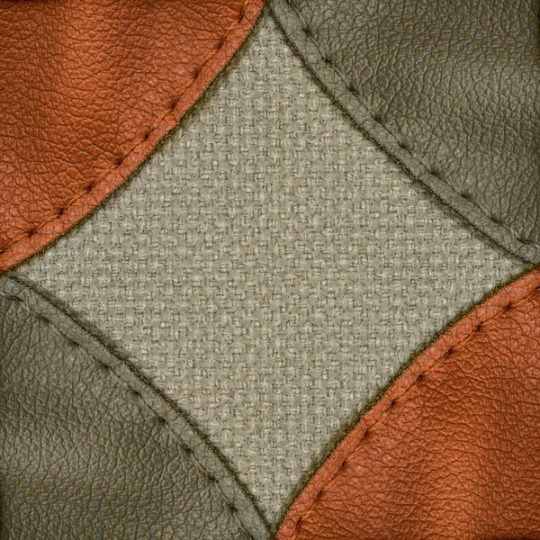 Tri-color textile and leather — Stock Photo, Image