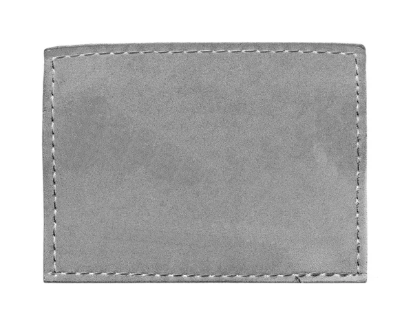 Gray jeans leather label — Stock Photo, Image