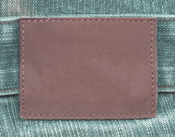 Brown leather label — Stock Photo, Image