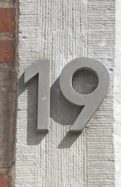House number nineteen — Stock Photo, Image