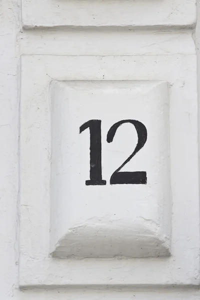 Address tile with number twelve — Stock Photo, Image