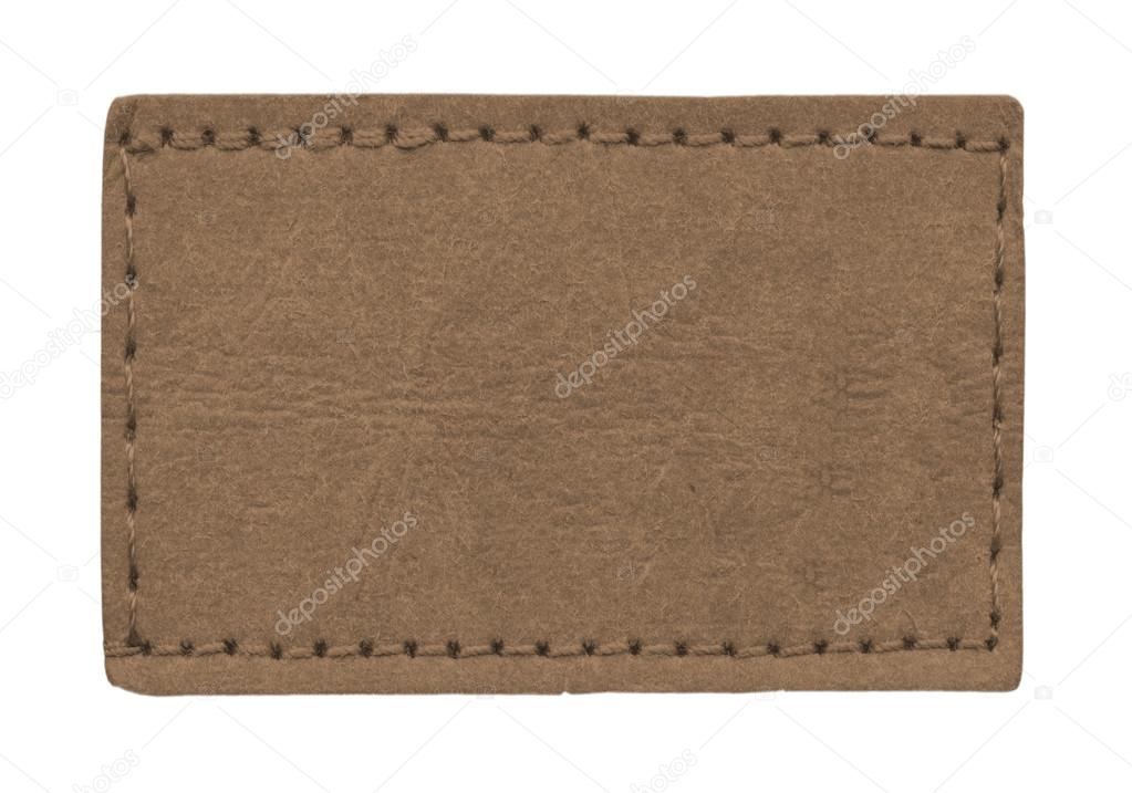 brown leather  label