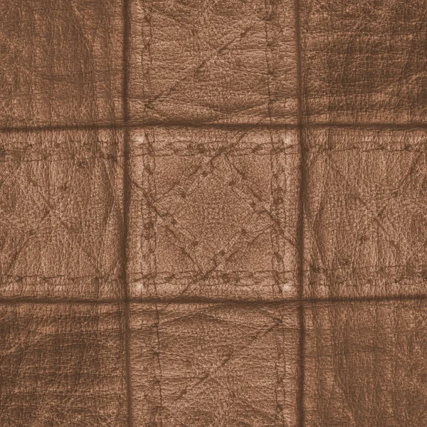 Cuero marrón a cuadros fondo — Foto de Stock