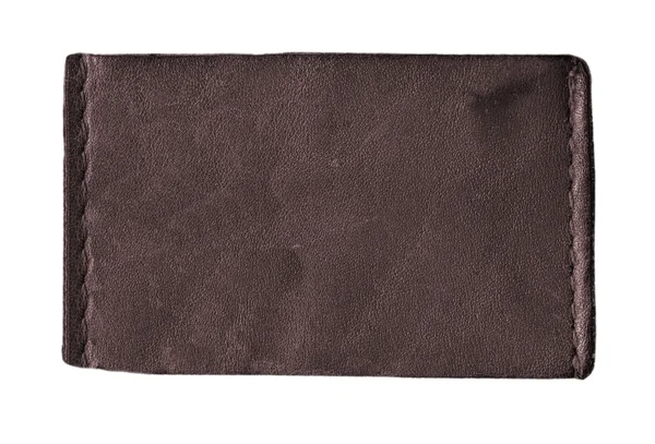 Skórzany brązowy ciemny etykieta — Zdjęcie stockowe
