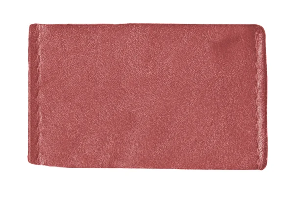 Boş kırmızı deri etiket — Stok fotoğraf