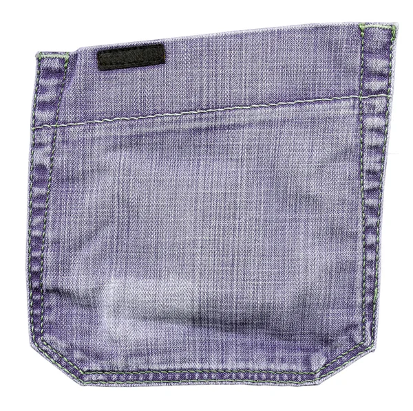 Terug violet jeans zak — Stockfoto