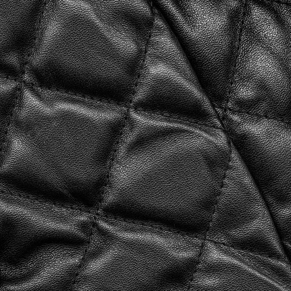 Fragmento de jaqueta de couro preto — Fotografia de Stock