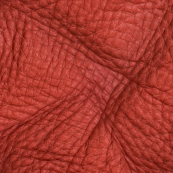 Red crumpled leather texture — Stock Photo, Image