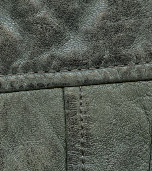 Fragment of green leather — Stock Photo, Image