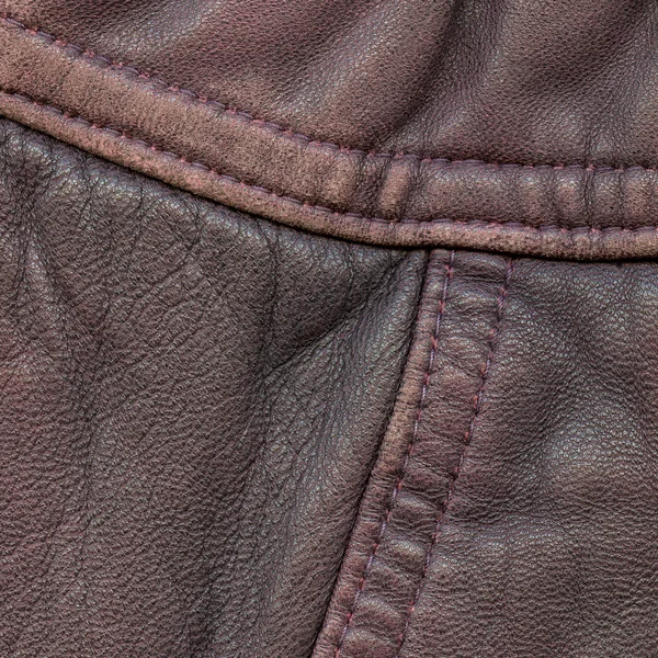 Red-brown fragment of leather — Stock Photo, Image