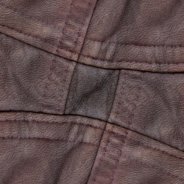 Fragment of red-brown leather  jacket — Stock Photo, Image