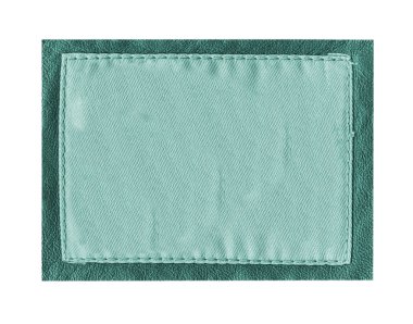 Tekstil etiket yeşil deri boru ile