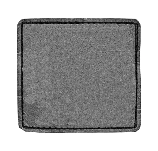 Étiquette carrée cuir noir — Photo