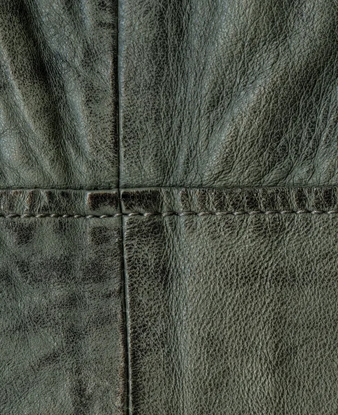 Green old leather texture — Stock Photo, Image
