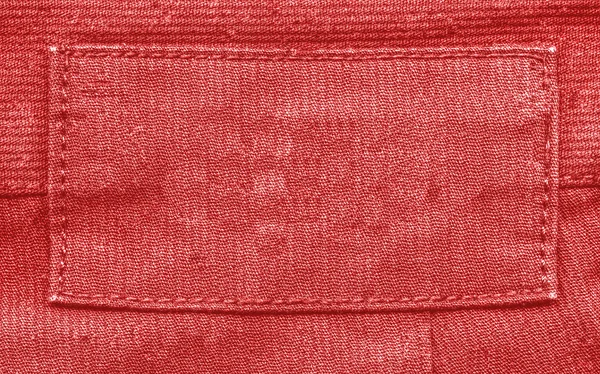 Blank red fabric label