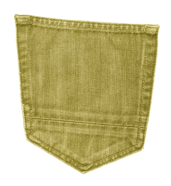 Bolso traseiro de jeans amarelo-verde — Fotografia de Stock