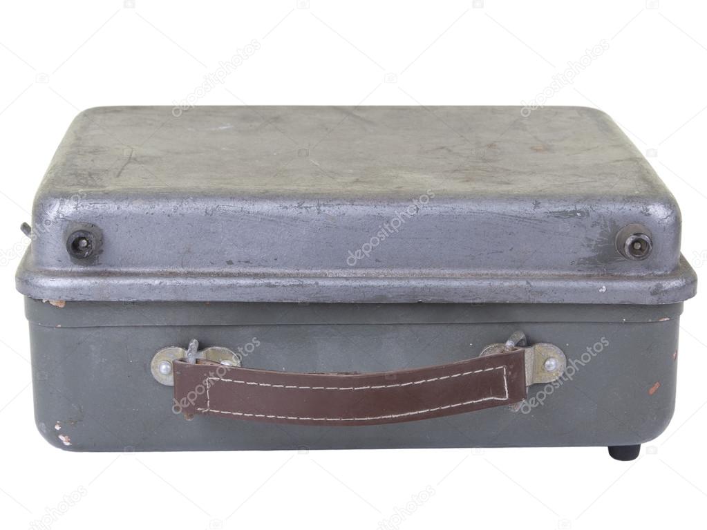 Old metallic suitcase