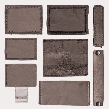 Leather jeans labels clipart