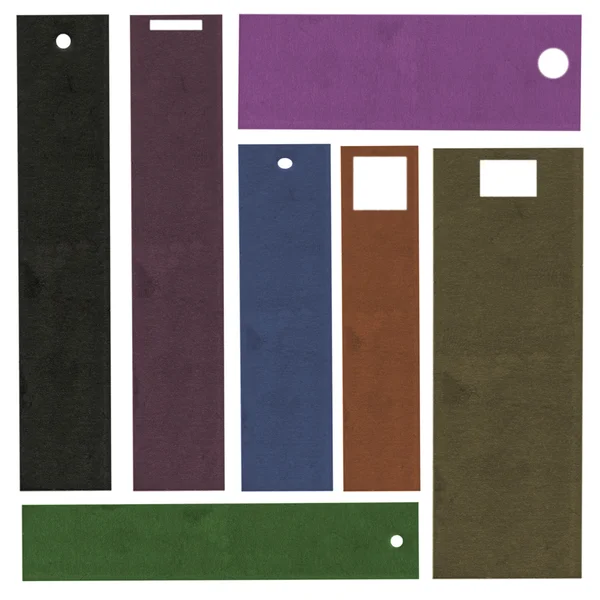Набор разноцветных пустых картонных меток — стоковое фото