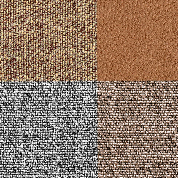 Leather and fabric textures — Stock Photo, Image