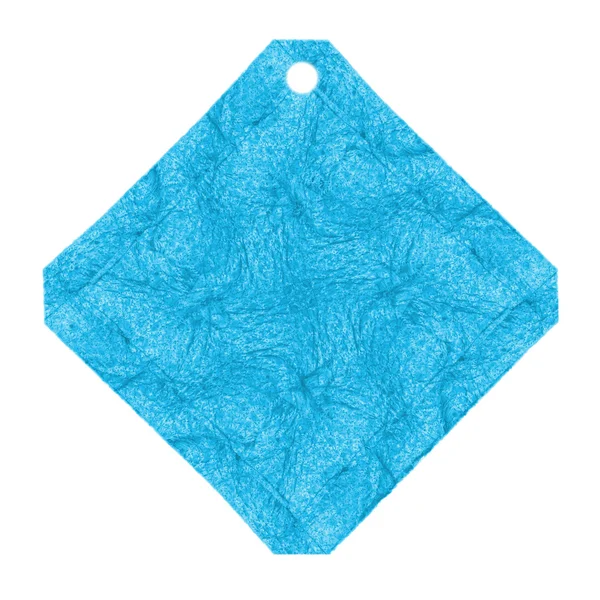 Handgemaakte blauw lederen rhombic pendart — Stockfoto
