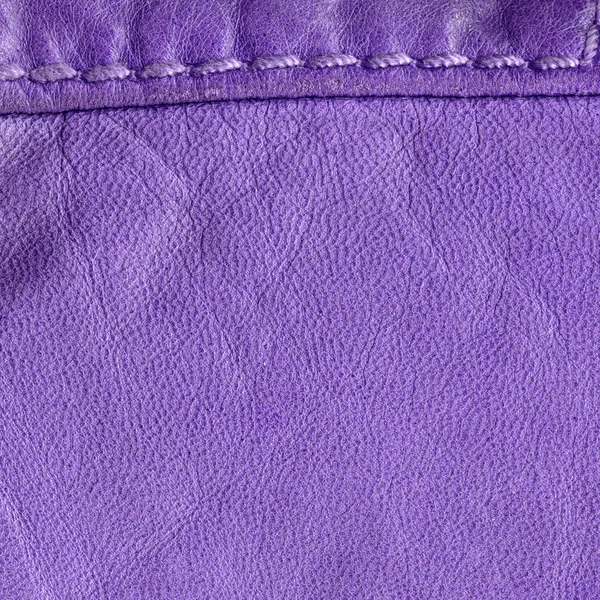 Violet leather, seam — Stock Photo, Image
