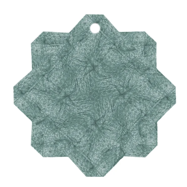 Gray-green leather octagonal  pendant — Stock Photo, Image