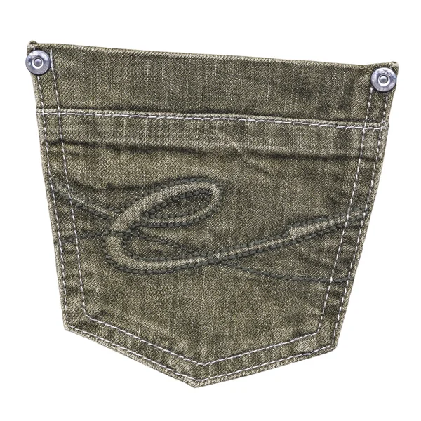 Tasca jeans grigio-marrone su sfondo bianco — Foto Stock