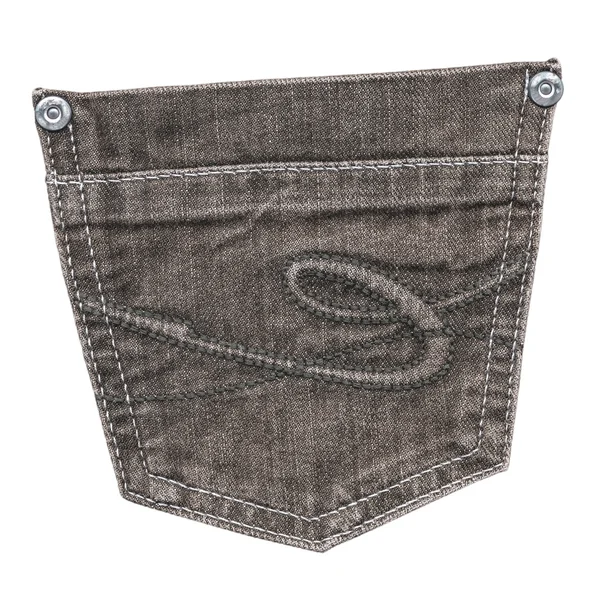 Tasca jeans marrone su sfondo bianco — Foto Stock