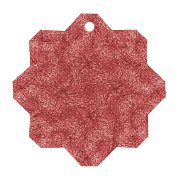 Red leather octagonal pendant — Stock Photo, Image