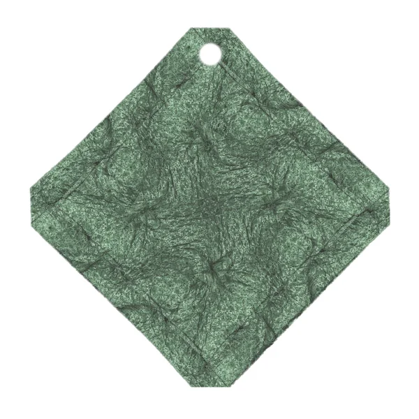 Handgjorda grönt läder rhombic pendart — Stockfoto