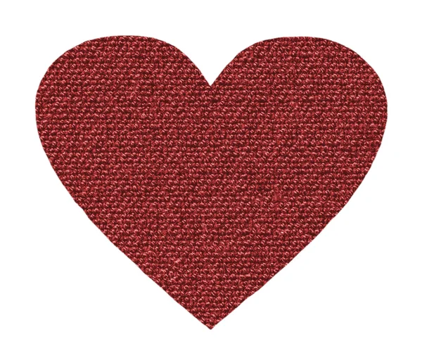 Corazón textil rojo —  Fotos de Stock