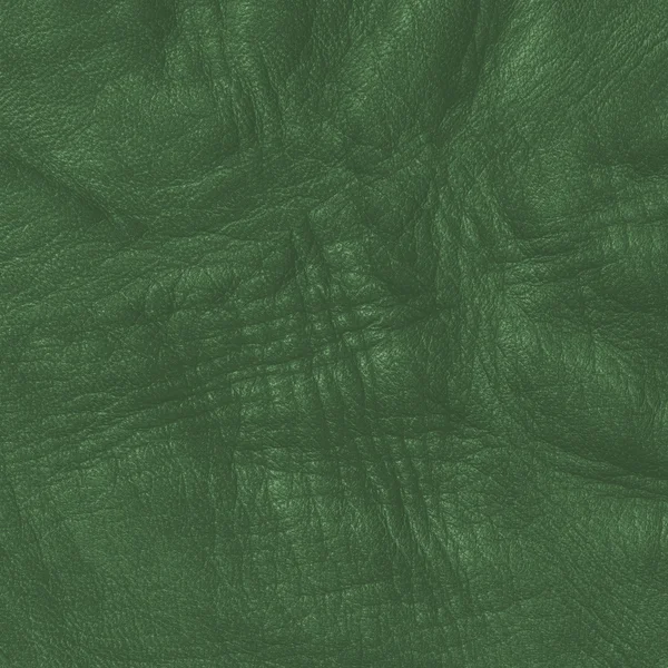 Green wrinkled leather texture closeup — Stock Photo, Image