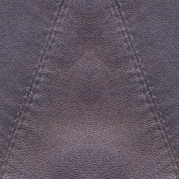 Brown leather texture, seams — Stock Photo, Image