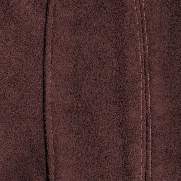 Red-brown leather texture, seams — Stock Photo, Image
