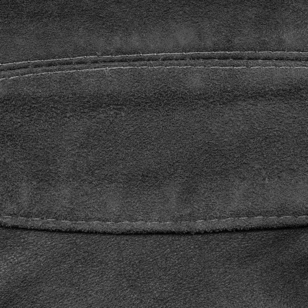 Textura de couro preto, costuras — Fotografia de Stock