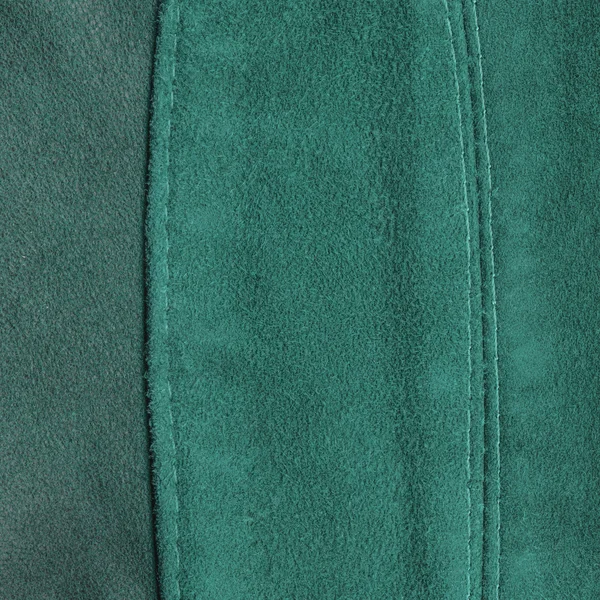 Yeşil deri dokusu, dikişleri — Stok fotoğraf
