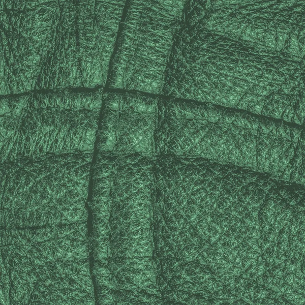 緑の革背景、縫い目 — ストック写真