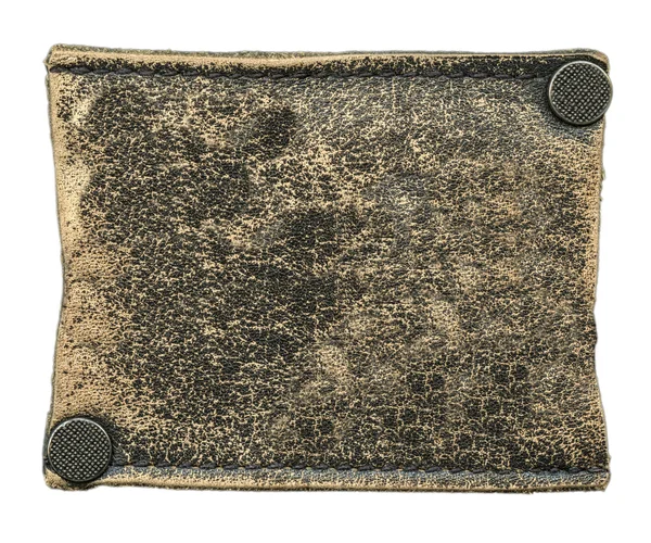 Beyaz kahverengi eski boş deri kot etiketi — Stok fotoğraf