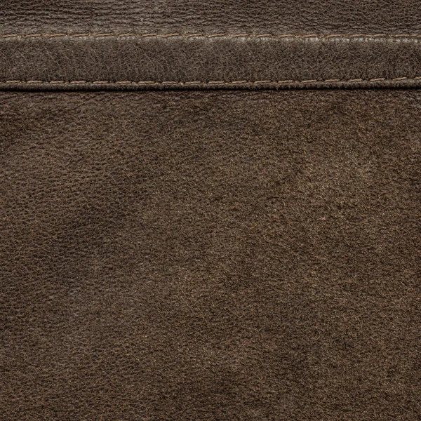 Brown leather background, seams — Stock Photo, Image